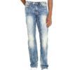 View 1 of 3 Buffalo David Bitton Men's Relaxed Straight Driven Jeans in Sandblasted Blue Wash Indigo