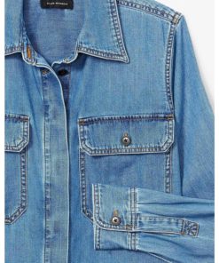 View 4 of 4 Club Monaco Women's Denim Shirt in Indigo