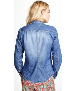 View 3 of 6 Frank & Eileen Women's Barry Button Down Shirt in Faded Distressed Vintage Wash Blue