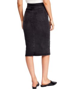 View 2 of 3 Free People Maddie Denim Midi Skirt in Black