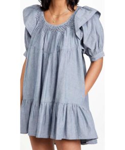 View 2 of 6 Free People Women's Amelie Mini Dress Denim in Indigo