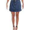 View 1 of 2 Free People Womens Belted Denim Skirt in Blue