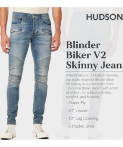 View 2 of 4 HUDSON Jeans Men's The Blinder V.2 Skinny Biker Jean RP in Rally