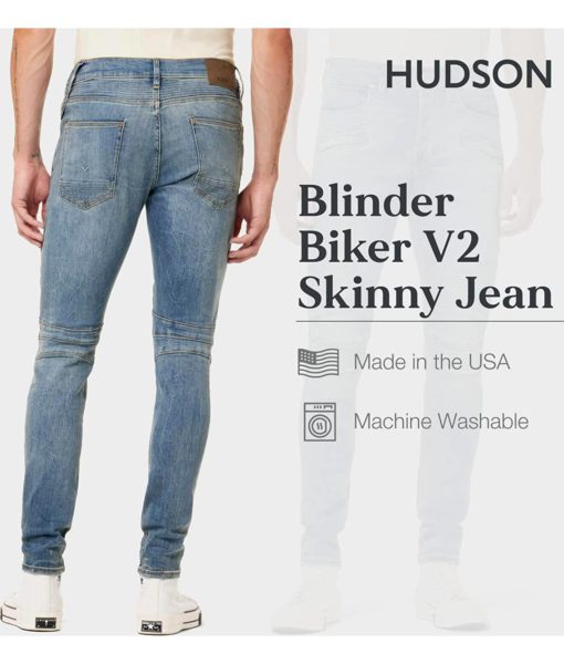 View 3 of 4 HUDSON Jeans Men's The Blinder V.2 Skinny Biker Jean RP in Rally