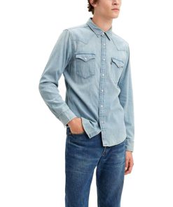 View 1 of 3 Levi's Men Classic Western Shirt in Stonewash Takedown-Blue