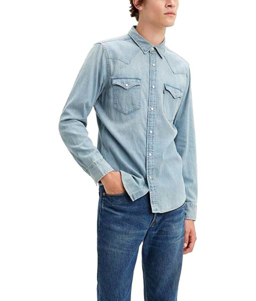 View 1 of 3 Levi's Men Classic Western Shirt in Stonewash Takedown-Blue