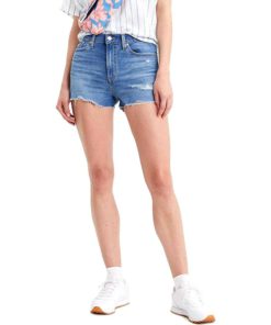 View 1 of 3 Levi's Women's High Rise Shorts in Sapphire Dust