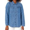 View 1 of 4 NIC+ZOE Women's Quilted Shirt Jacket in Mid Denim