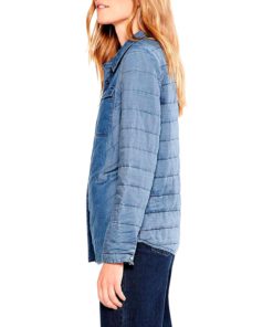 View 2 of 4 NIC+ZOE Women's Quilted Shirt Jacket in Mid Denim