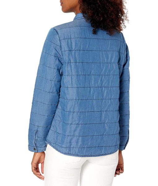 View 4 of 4 NIC+ZOE Women's Quilted Shirt Jacket in Mid Denim