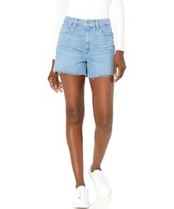 View 1 of 2 PAIGE Women's Dani Short raw Hem High Rise in Ratatouille Destructed