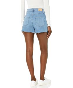 View 2 of 2 PAIGE Women's Dani Short raw Hem High Rise in Ratatouille Destructed