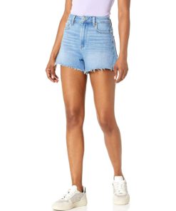 View 1 of 2 PAIGE Women's Margot Short raw Hem High Rise Softest Fabric in Totally