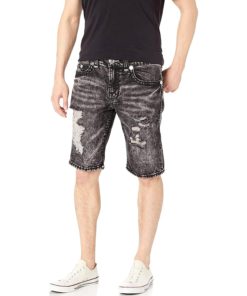 View 1 of 2 True Religion Mens Ricky Super With Clean Hem Denim Shorts in Empire Dark Wash