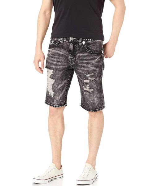 View 1 of 2 True Religion Mens Ricky Super With Clean Hem Denim Shorts in Empire Dark Wash