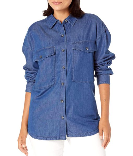 View 1 of 2 UGG Women's KIMYA Long Sleeve Shirt in Denim