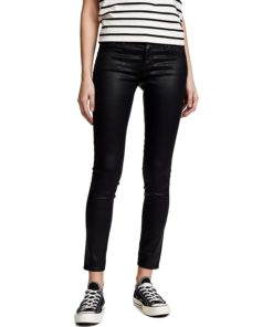 View 1 of 6 AG Adriano Goldschmied Women The Legging Ankle Jean in Super Black Leatherette