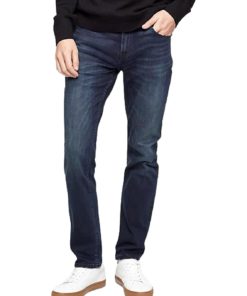 View 1 of 6 Calvin Klein Men Skinny Fit Jeans in Boston Blue Black