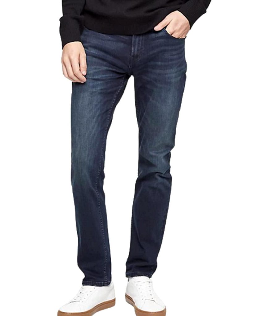 View 1 of 6 Calvin Klein Men Skinny Fit Jeans in Boston Blue Black