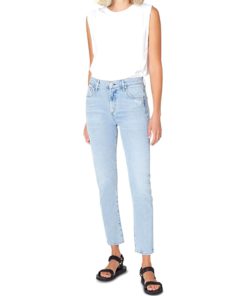 View 1 of 1 Citizens of Humanity Blue Denim Pocketed Zippered Ankle Slim-fit High Waist Jeans