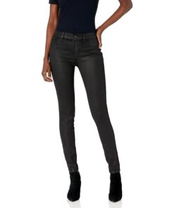 View 1 of 2 DL1961 Florence Instasculpt Skinny Fit Jean in Black Coated Stripe