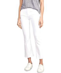 View 1 of 6 FRAME Women's Le Crop Mini Boot Cut Jeans in Blanc