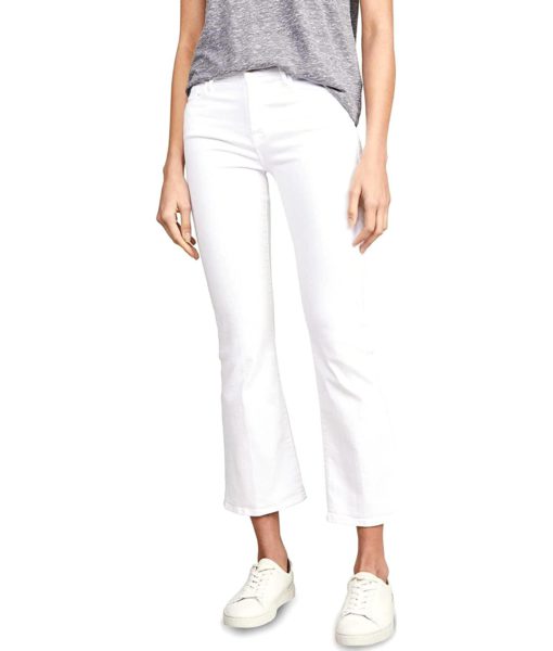 View 1 of 6 FRAME Women's Le Crop Mini Boot Cut Jeans in Blanc