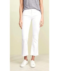 View 2 of 6 FRAME Women's Le Crop Mini Boot Cut Jeans in Blanc