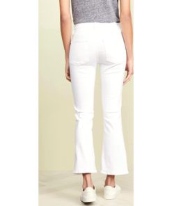 View 3 of 6 FRAME Women's Le Crop Mini Boot Cut Jeans in Blanc
