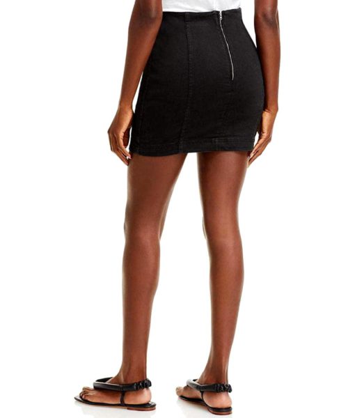 View 2 of 2 Free People Modern Femme Denim Mini Skirt in Black