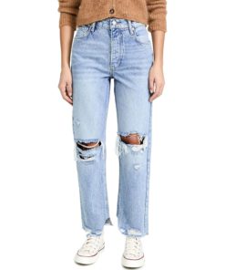 View 1 of 6 Free People Tapered Baggy Boyfriend Jeans in Mid Century Blue
