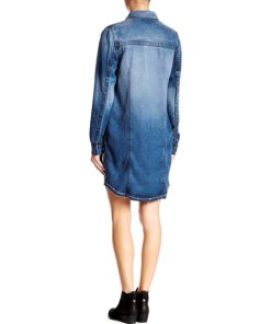 View 2 of 2 HUDSON Jeans Long Sleeve Tricia Utility Shirtdress in Blue