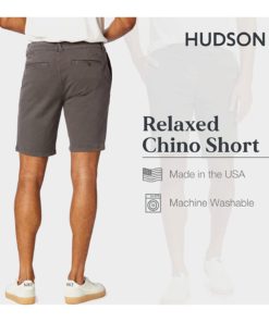 View 3 of 3 HUDSON Jeans Men's Relaxed Chino Short in Dark Grey