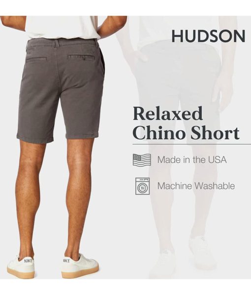 View 3 of 3 HUDSON Jeans Men's Relaxed Chino Short in Dark Grey