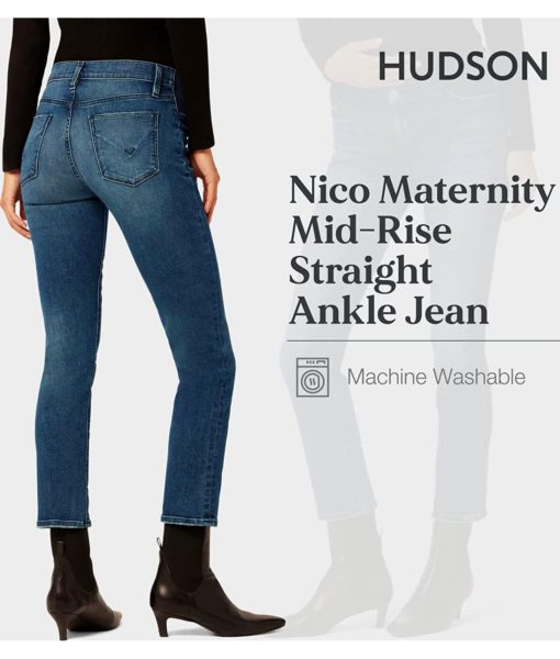 View 3 of 3 HUDSON Jeans Nico Straight Ankle Maternity Jean in Head Over Heels