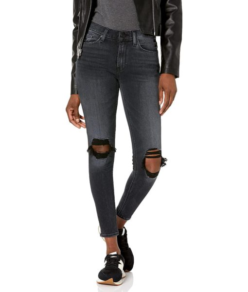 View 1 of 2 HUDSON Jeans Women's Nico Mid Rise Super Skinny Ankle Jean in Someday Soon Destructed