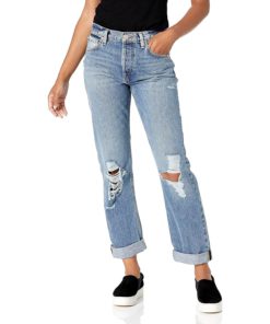 View 1 of 2 HUDSON Jeans Women's Thalia Cropped Boyfriend Jean in Feel Alive