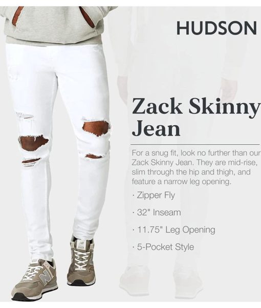 View 2 of 3 HUDSON Jeans Zack Super Skinny Jean RP in White