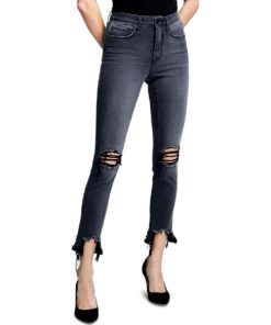 View 1 of 1 L'agence Women's High Line Skinny Jeans in Vintage Grey Destruct