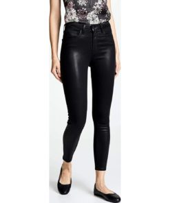 View 2 of 6 L'agence Women's Margot Coated Skinny Jeans in Black