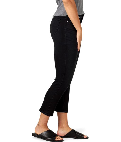 View 3 of 6 Lee Ultra Lux Mid-Rise Cigarette Crop Jean in Black
