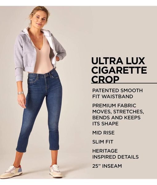 View 6 of 6 Lee Ultra Lux Mid-Rise Cigarette Crop Jean in Black