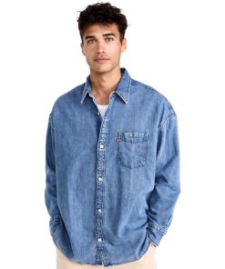 View 1 of 6 Levi's Men's The Slouchy Denim Shirt in Slouchy Stone