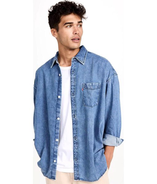 View 2 of 6 Levi's Men's The Slouchy Denim Shirt in Slouchy Stone
