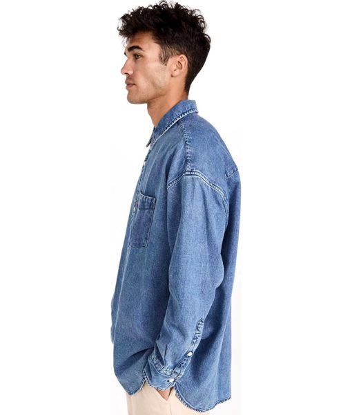 View 4 of 6 Levi's Men's The Slouchy Denim Shirt in Slouchy Stone