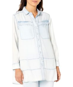 View 1 of 2 NIC+ZOE Petite Skies Shirt in Pale Denim