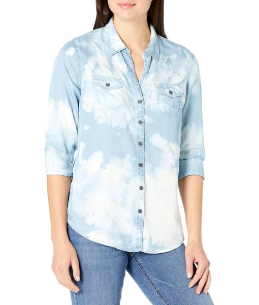 View 1 of 2 NIC+ZOE Tie Dye Denim Shirt in Blue Multi