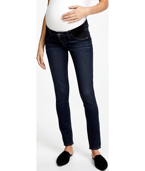 View 2 of 5 PAIGE Denim Women's Transcend Verdugo Ultra Skinny Maternity Jeans in Nottingham Blue