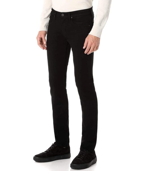 View 3 of 5 PAIGE Men's Lennox Black Shadow Jeans in Black