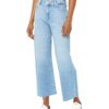 View 1 of 2 PAIGE Nellie raw Hem high Rise Cropped Wide Leg in Totally